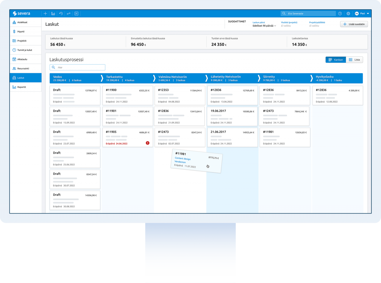 Severan laskutuksen kanban