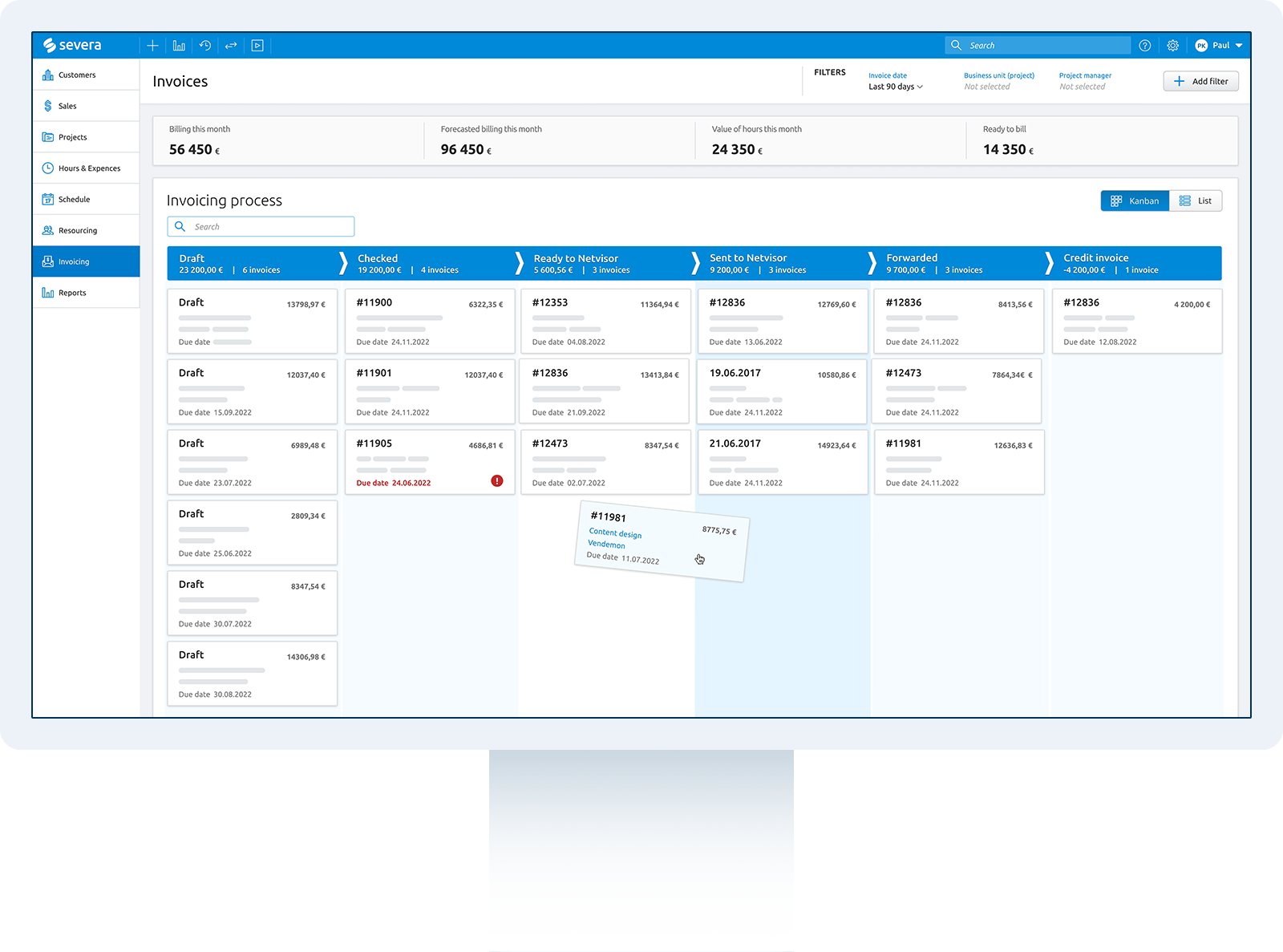 Severa invoicing